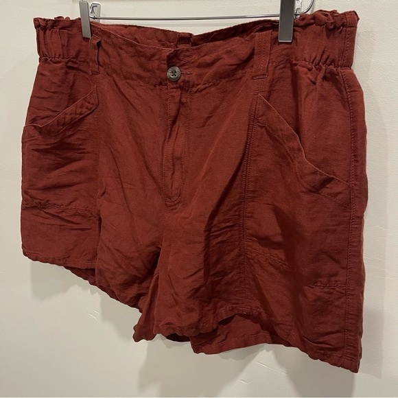 Old Navy High Rise Linen Blend Shorts in Copper Moon Size XL - Picture 4 of 9